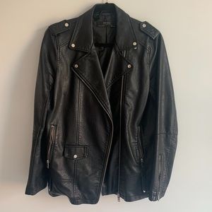 zara leather jacket - moto in black